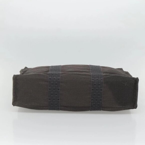 HERMES Her Line MM Hand Bag Canvas Gray Auth - Picture 6 of 16